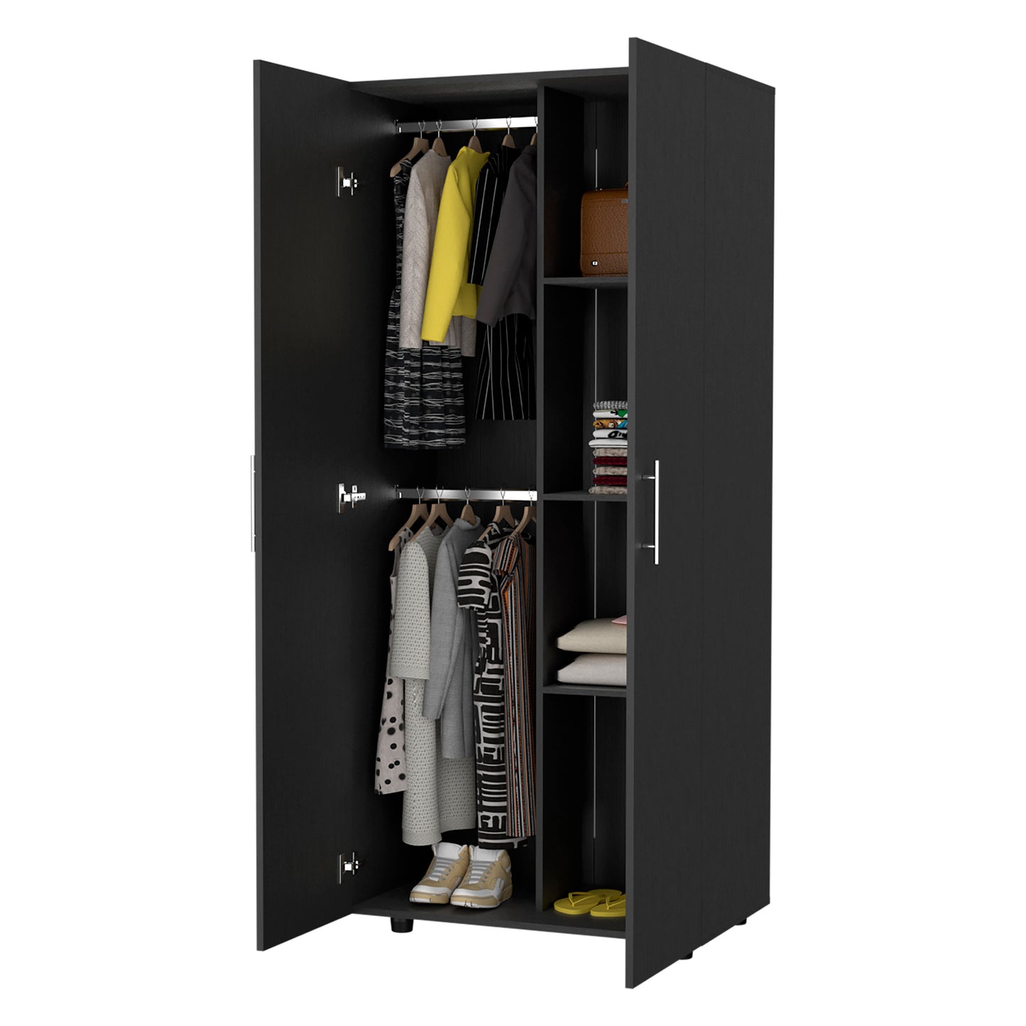 Pendleton Rectangle Armoire  - Black