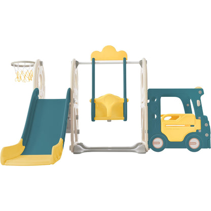 Kids Swing-N-Slide with Bus Play Set - Yellow