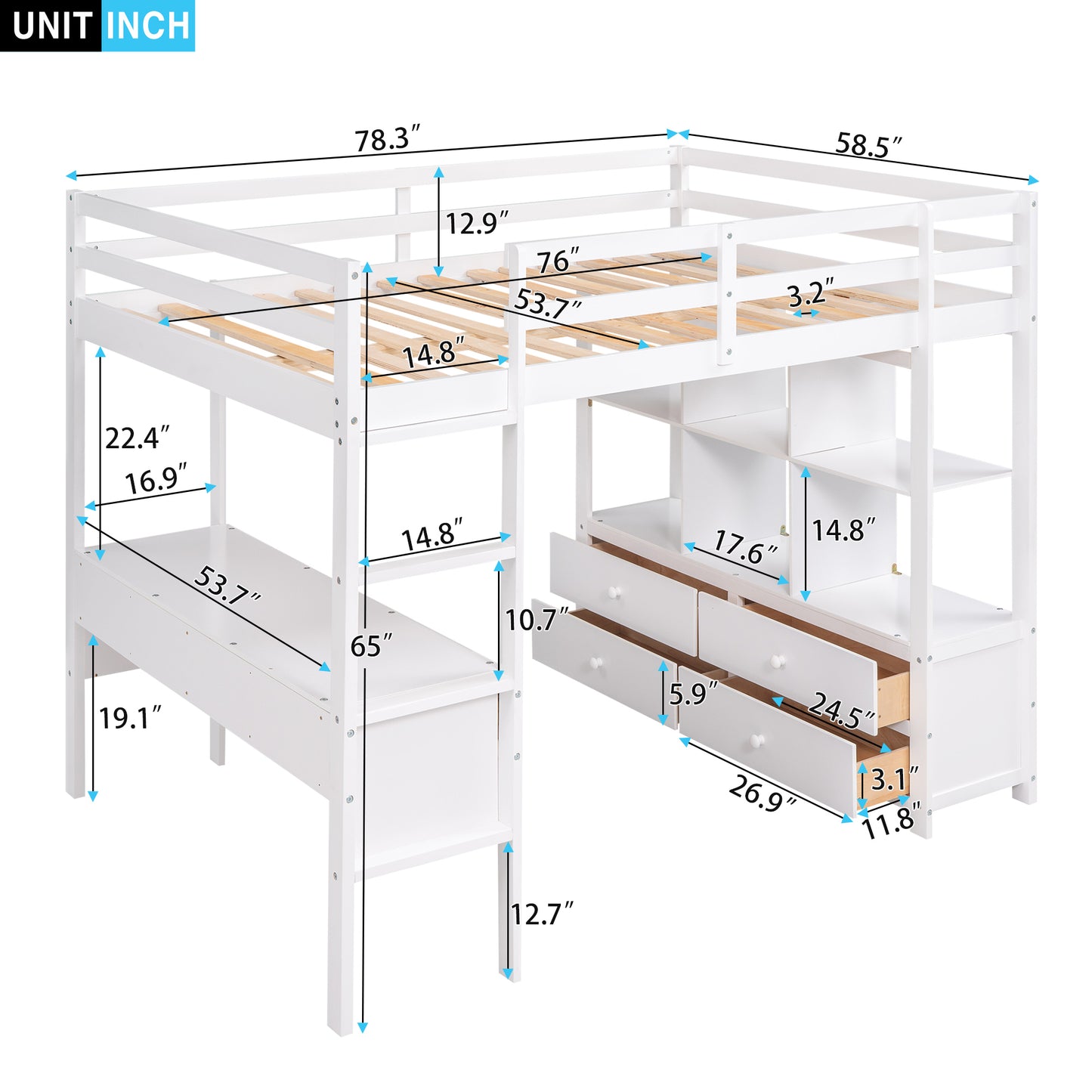 Sky Rise Loft Bed -Full