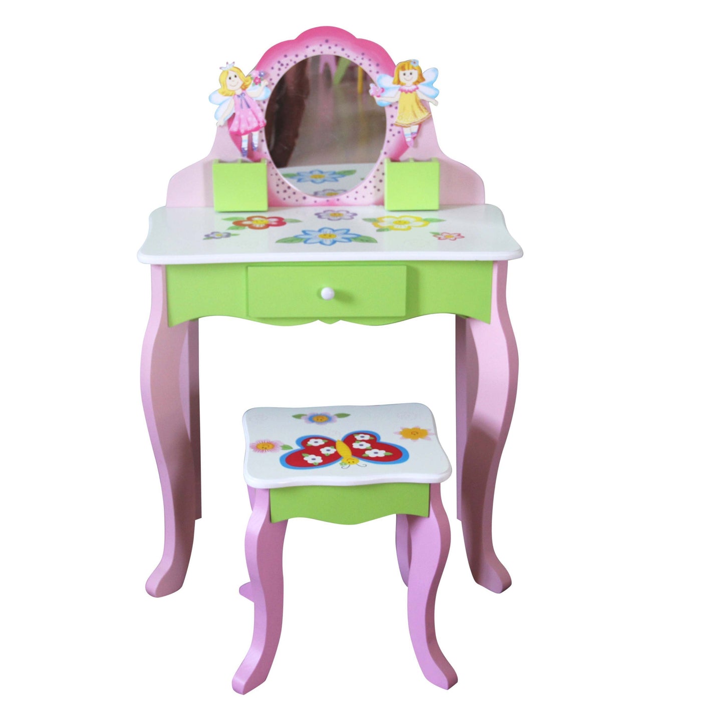 Kids Girls Flower Vanity Set with Stool