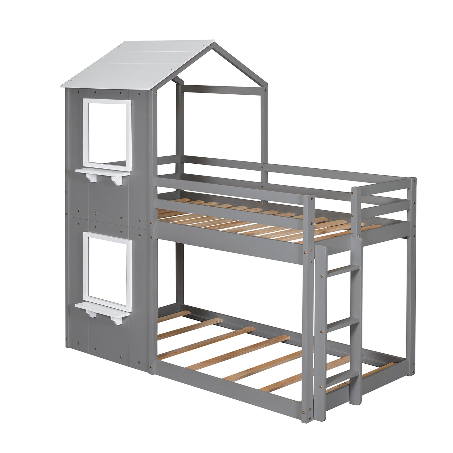 Cloud Nine Cabin Twin Bunk Bed - White