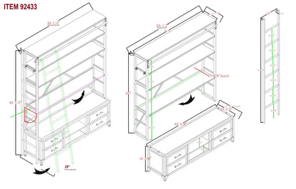 Bookshelf & Ladder - Grey