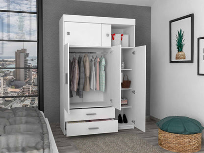 Kingswood  2-Drawer Rectangle Armoire  - White