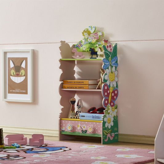 Fairyland 3 Tier Flower Bookcase with Drawers