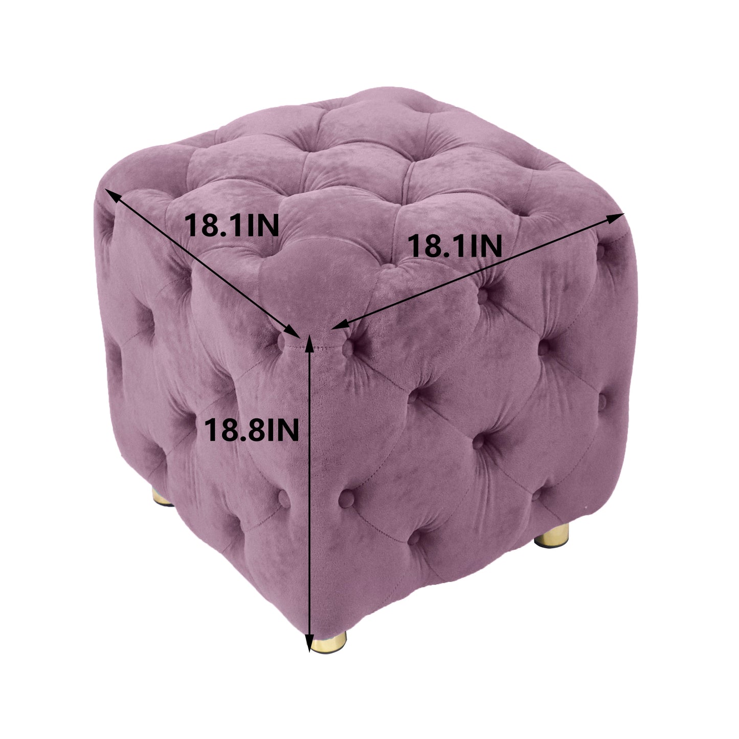 Velvet Upholstered Vanity Seat - Purple