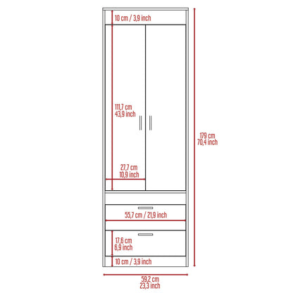 Grove 2-Drawer Armoire - Light Oak