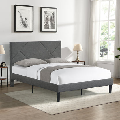 Peta Full Size Platform Bed Frame - Gray