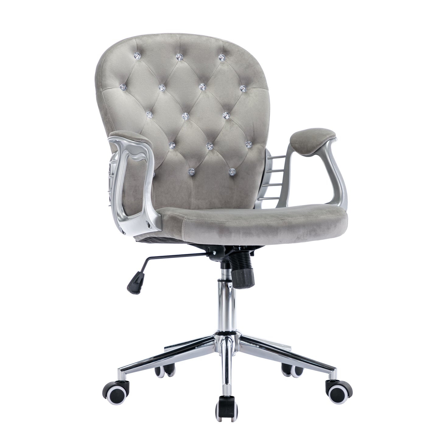 Glamourous Velvet Office Chair - Gray