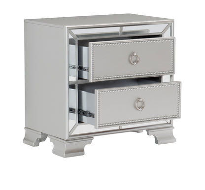 BX Nightstand of 2 Drawers - Silver