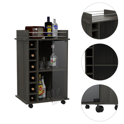 Savannah 6-Bottle 3-Shelf Bar Cart - Espresso