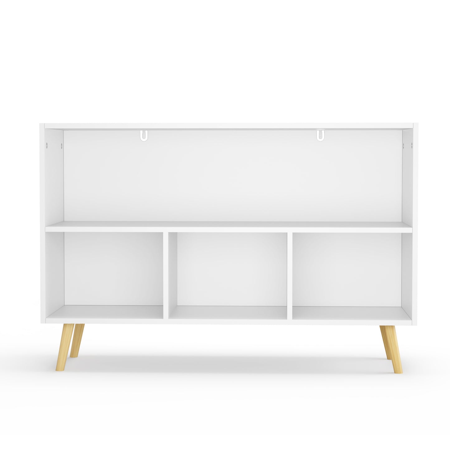 Kids bookcase with Collapsible Fabric Drawers - White+Gray