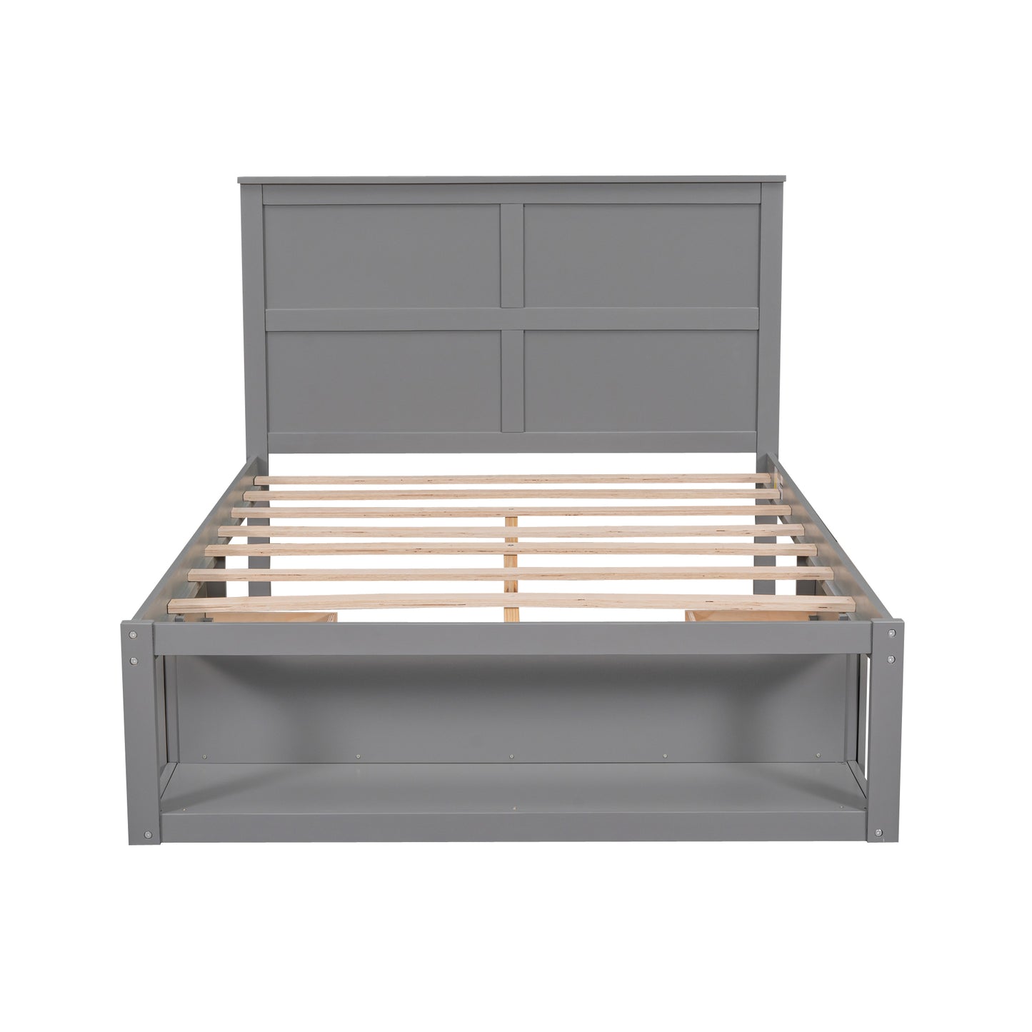 Wave Twin Size Platform Bed Frame - Gray