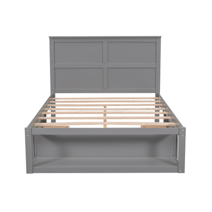 Wave Twin Size Platform Bed Frame - Gray