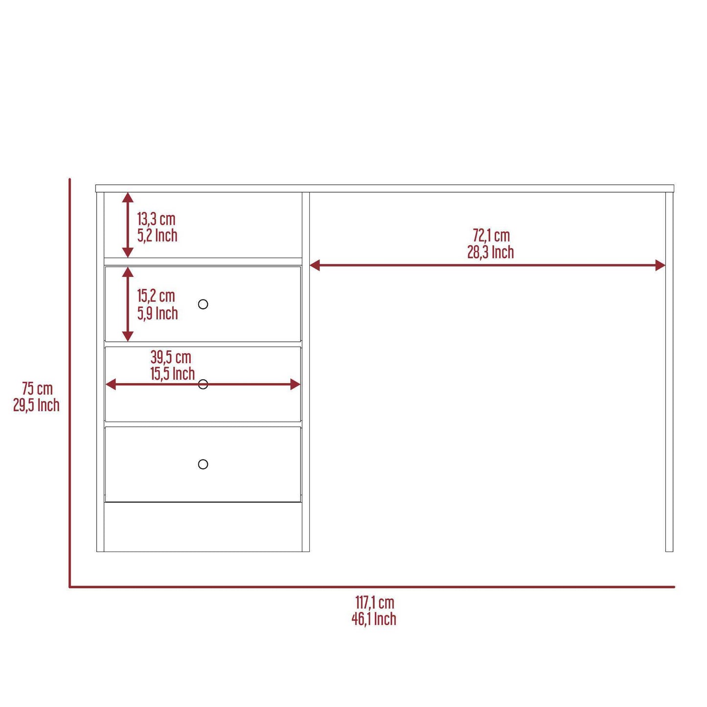 GGW Computer Desk - Smokey Oak