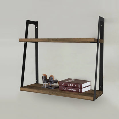 Urban 2 Tier Wood Floating Wall Mount Shelf