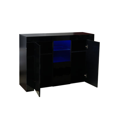 Glowing Harmony: LED-Lit Kitchen Sideboard