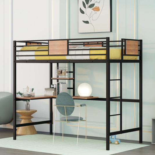 Venetian Vista Loft Bed  With Desk -Black