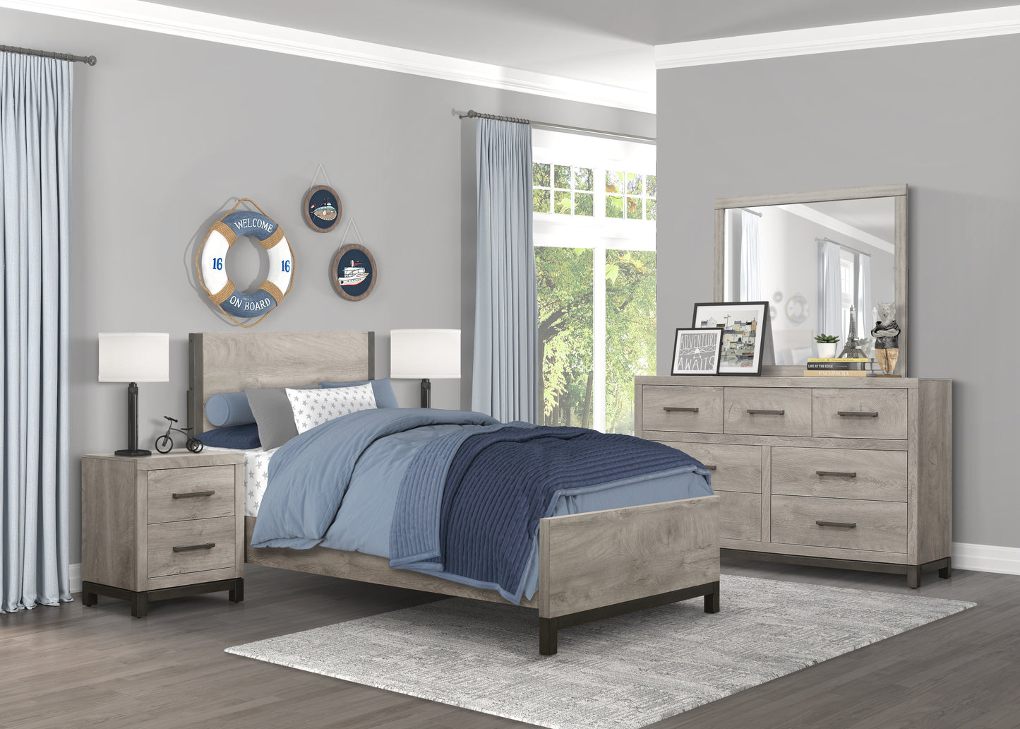 Elegant Gray Haven 7-Drawer Dresser