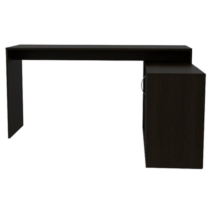 Eco Wood L-Shaped Office Desk - Black Wengue