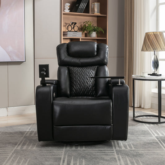 Comfort Max 270 Degree Swivel Power Recliner - Black