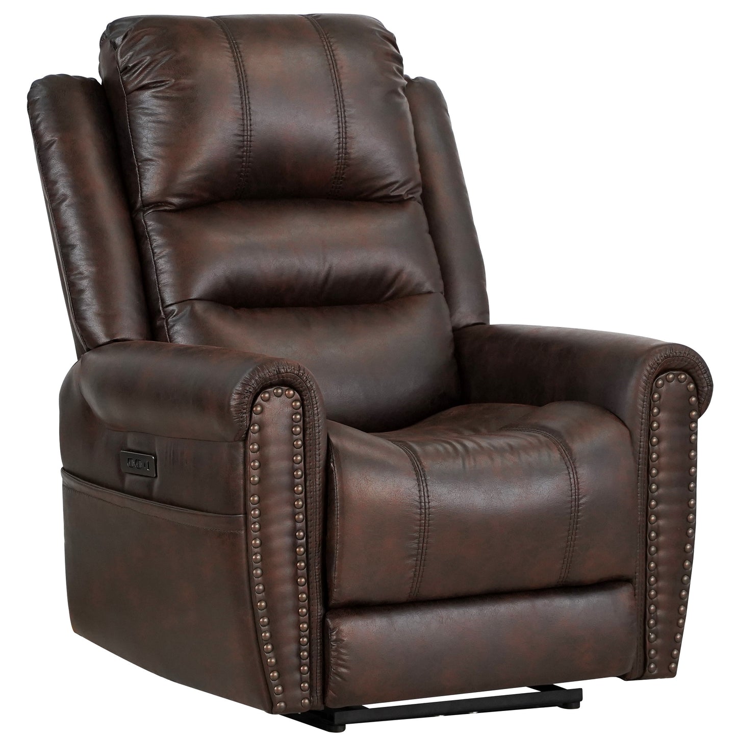 Slora Power Leather Gel Recliner Chair -Brown