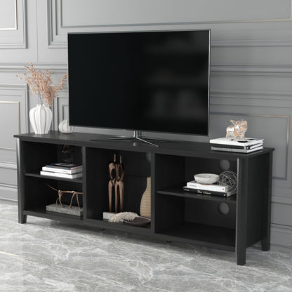 Wesley TV Stand Storage Media Console Entertainment Center - Black