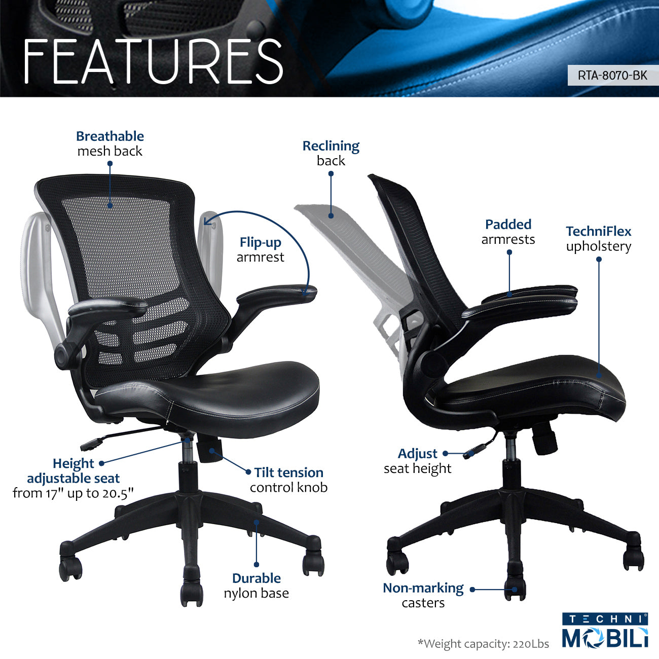 Ergo Flex Mesh Executive Office Chair - Black