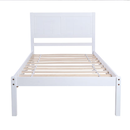 Serenity Rest Twin Wood Platform Bed with Headboard