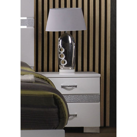 Naima II High Gloss Nightstand - White