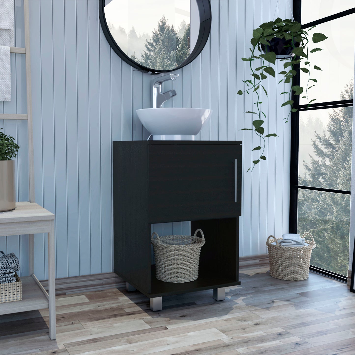 Charm 1-Shelf Single Bathroom Vanity - Black