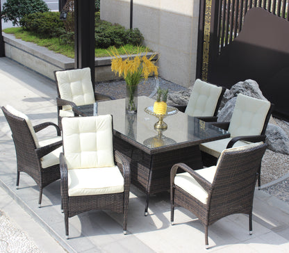 Lugo 7 Pc Patio Rectangular Dining Set