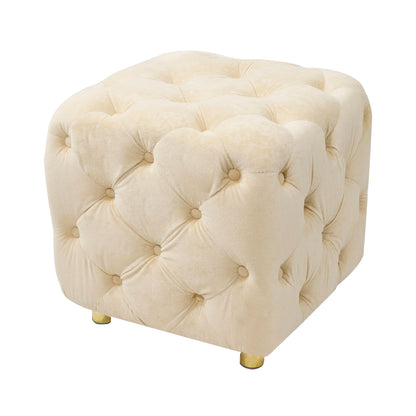 Velvet Upholstered Vanity Seat - Beige