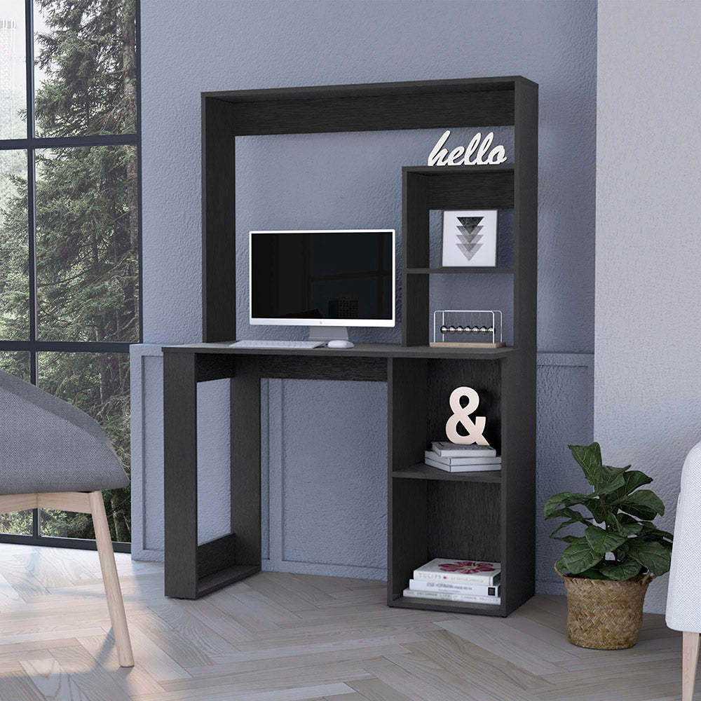 Verde Tech Computer Desk with Integrated Storage and Hutch