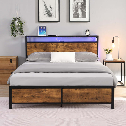 Rustic Glow Bed Frame