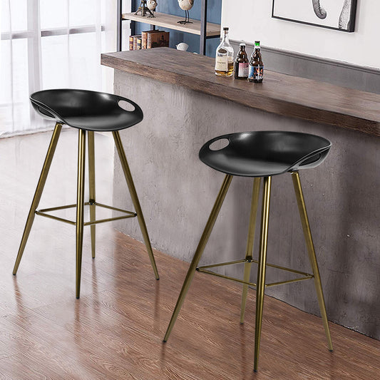 Bak Bar & Counter Stool - Black & Gold Set of 2