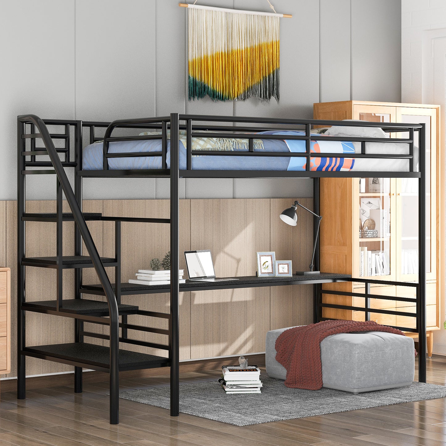 ElevateDesk Twin Metal Loft Bed Frame