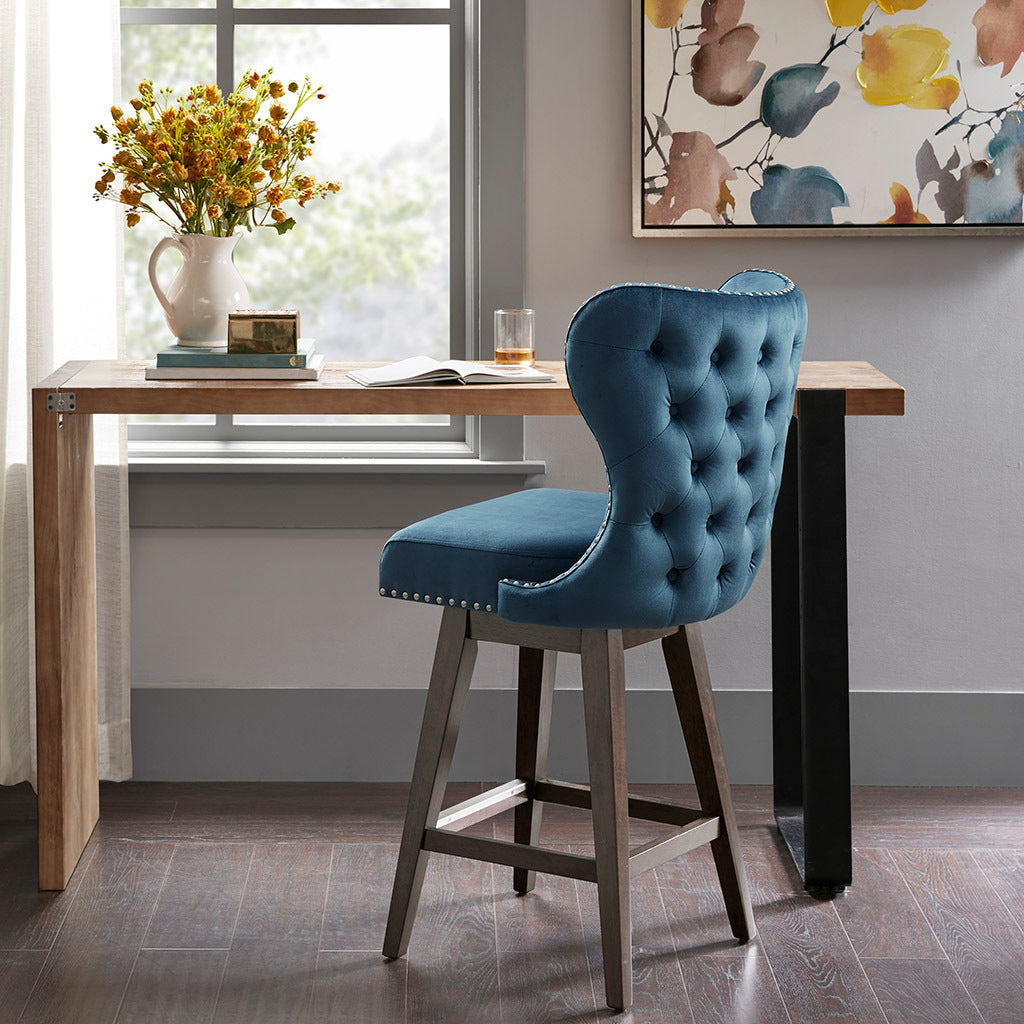 Savona Swivel Counter Stool - Blue