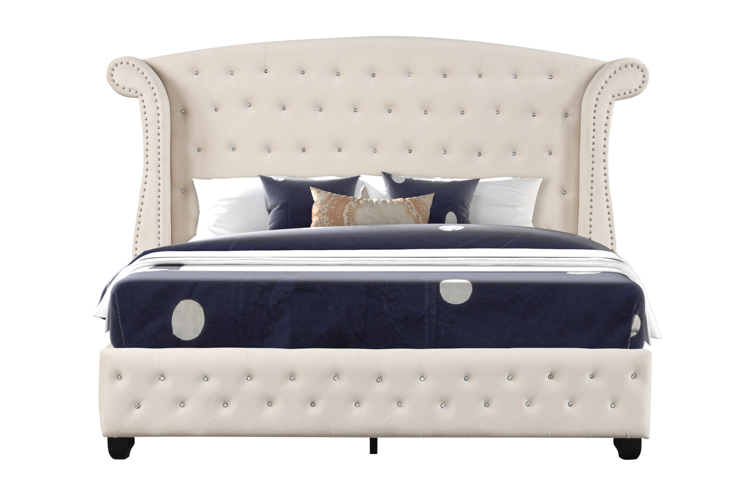 Sophia Queen Bed - Cream