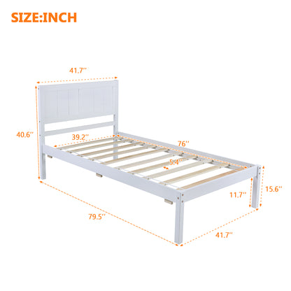 Serenity Rest Twin Wood Platform Bed with Headboard