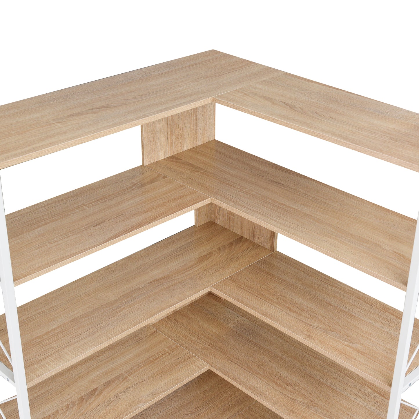 L-Shaped Corner Bookcase - Oak