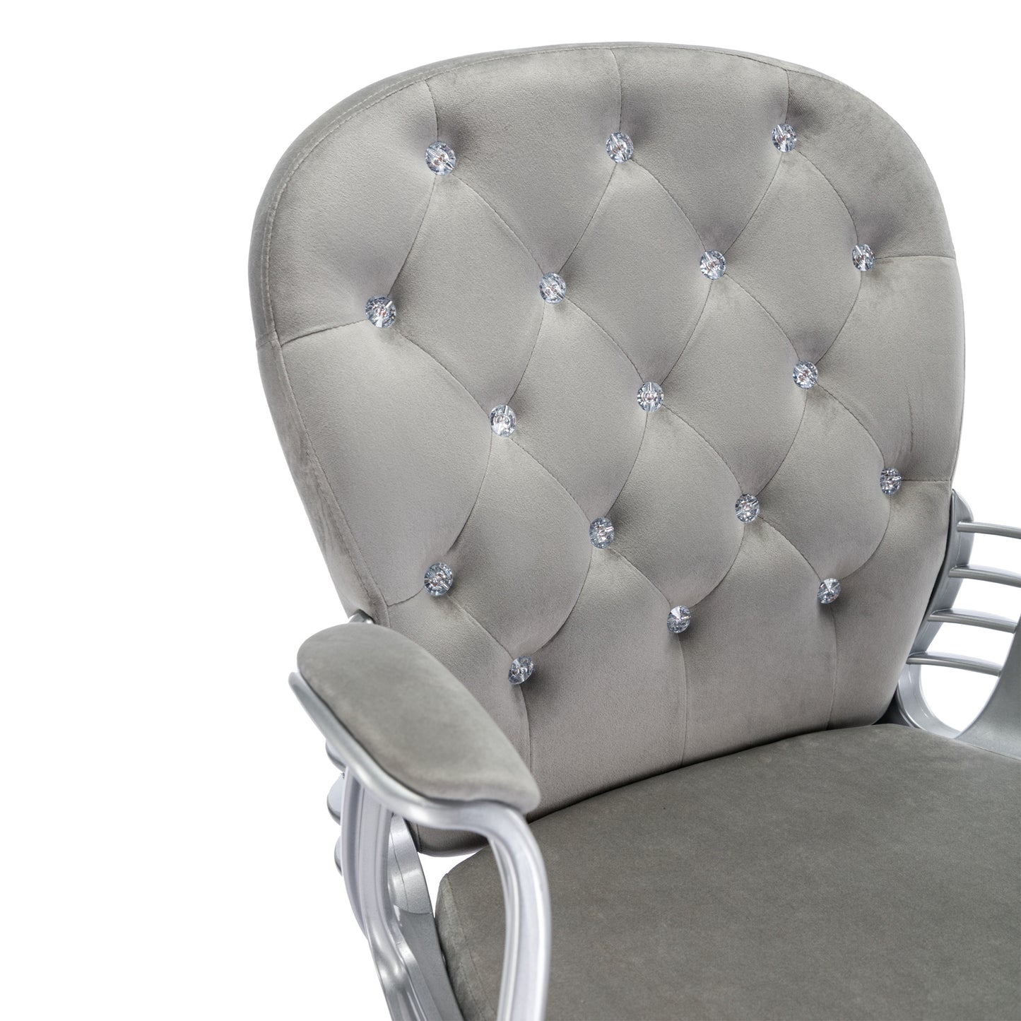 Glamourous Velvet Office Chair - Gray