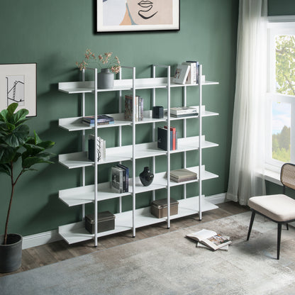 Vintage Metal Frame Bookshelf - White