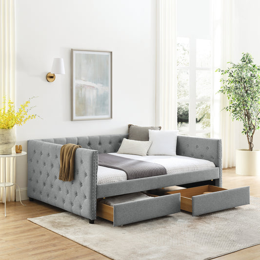 Teza Full Size Daybed with Drawers - Gray