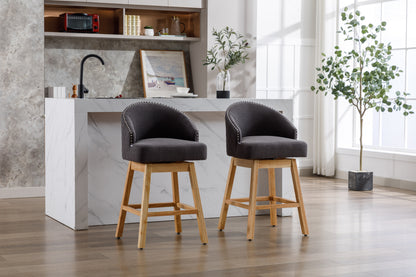 COOLMORE Bar Stools - Charcoal Set of 2