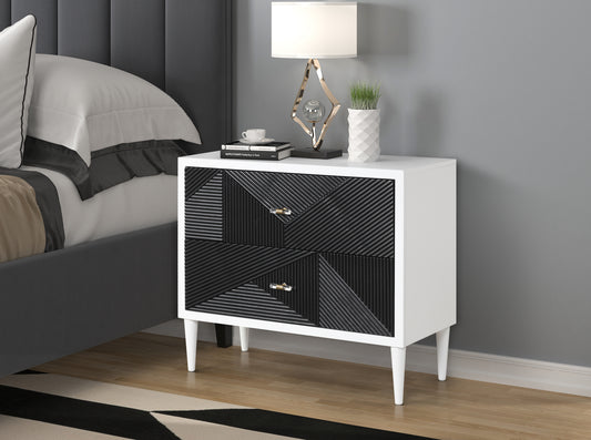 Dubni Accent Table - White & Black