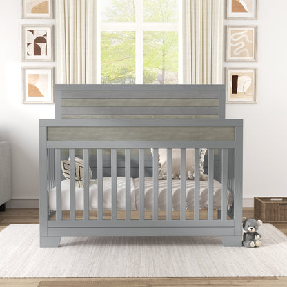 Solid Baby Crib Pine Non-Toxic  - Grey