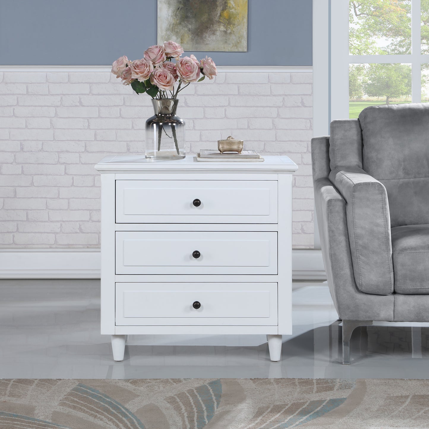 Elegant Essence 3-Drawer Nightstand