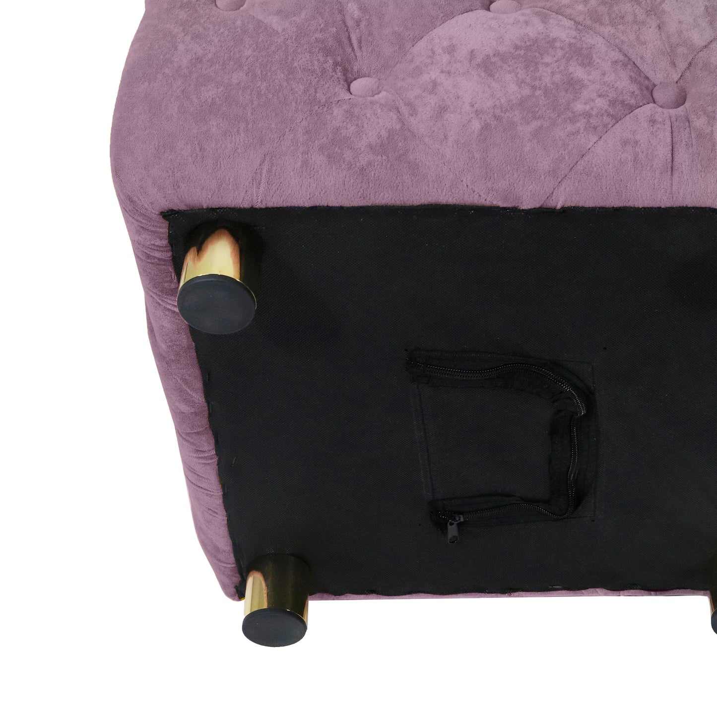 Velvet Upholstered Vanity Seat - Purple