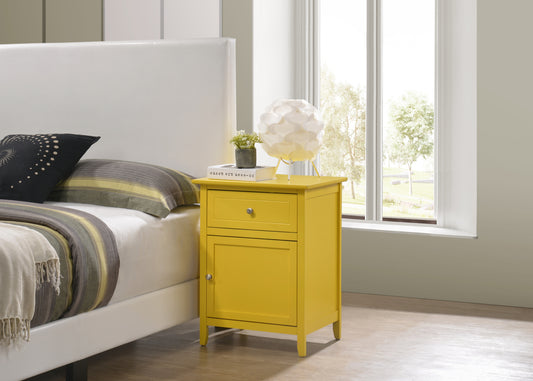 Izzy 1 Drawer 1 Door Nightstand - Yellow