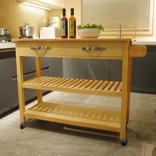 Vintage Kitchen Island & Kitchen Cart  - Natural